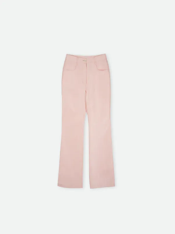 GLOSSY SILKY PANTS PEACHROSE