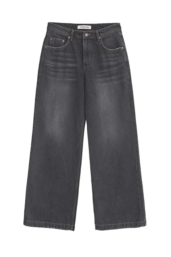 DENIM WIDE PANTS (BLACK)