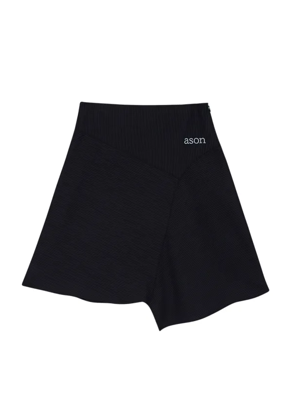 PREPPY UNBALANCE SKIRT / BLACK