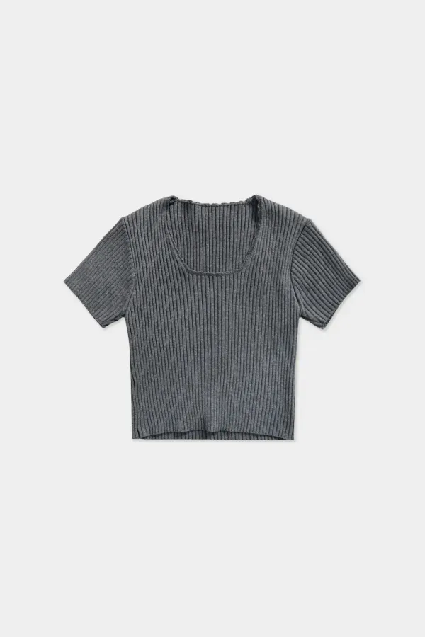 Ribbed half knit_gray
