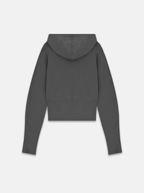 SEMI BALLOON HOODIE ZIP-UP CHARCOAL