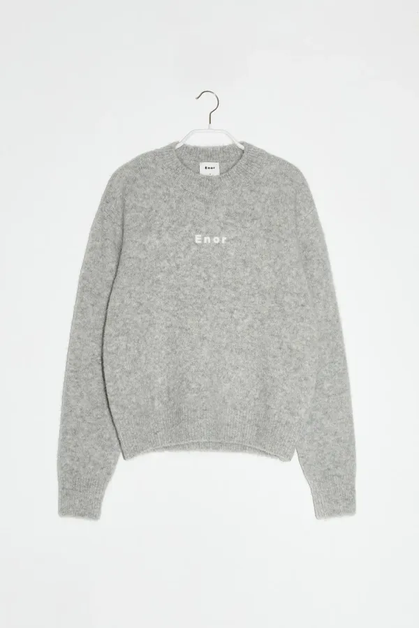 LOGO ESSENTIAL KNIT PULLOVER - GREY