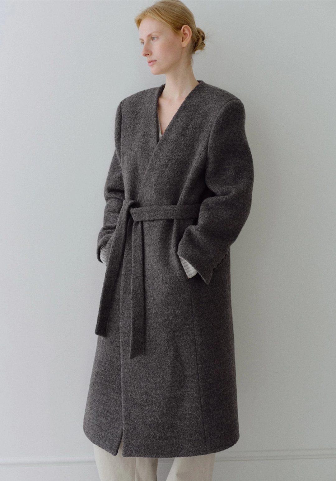 오브베이지 BOUCLE WOOL100 PADDED COAT_CHARCOAL_OE4C2XCT01CHL 상품 이미지 2