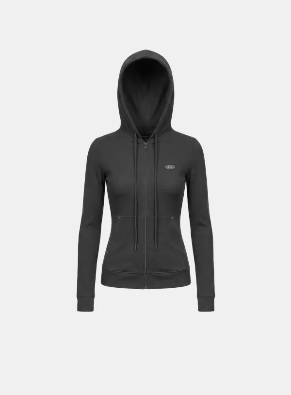 [w-hde26-008] BS Soft Terry Zip-Up Hoodie - Charcoal