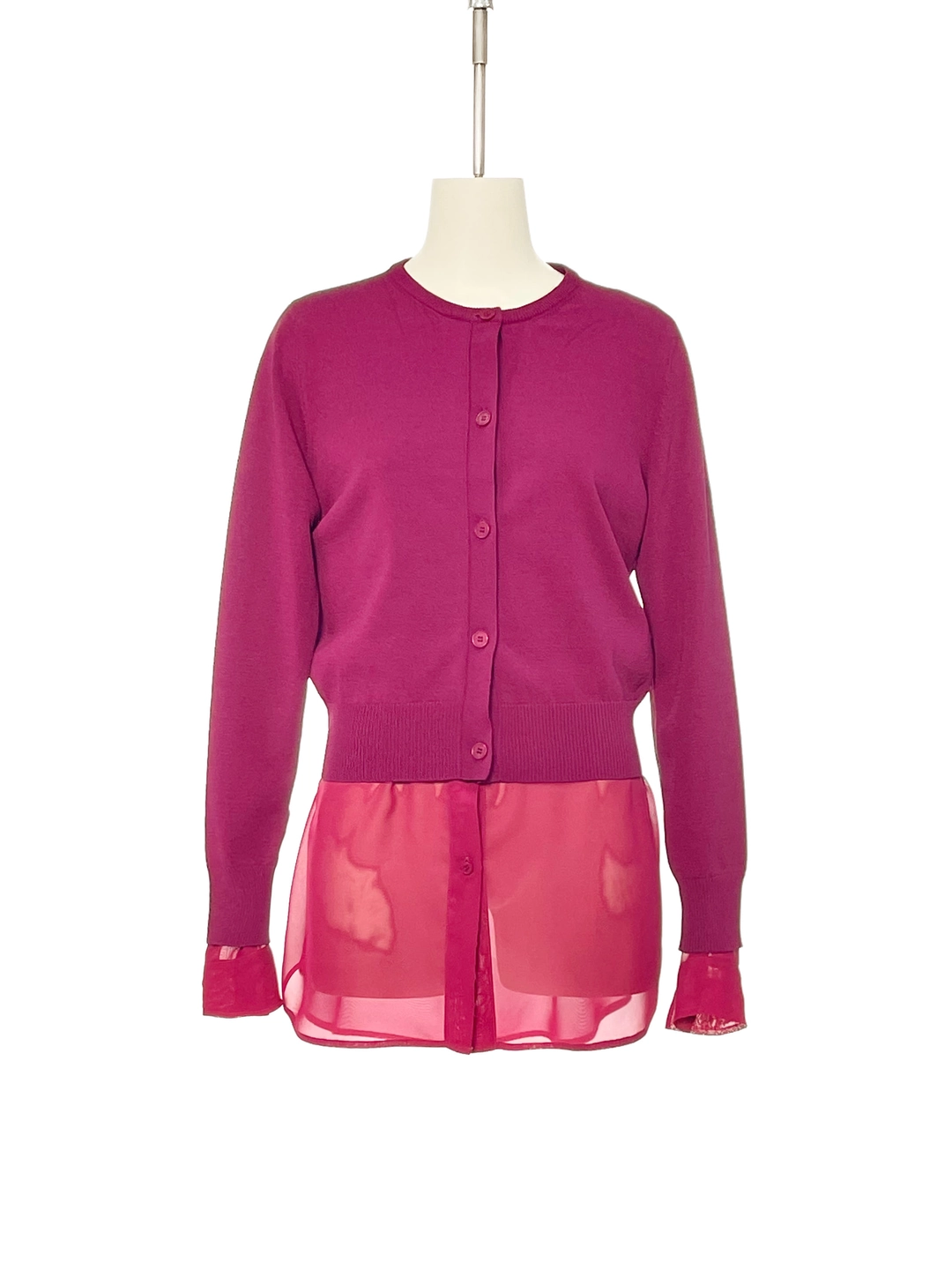 푸쉬버튼 PF25 PINK REVERSIBLE CARDIGAN 상품 이미지 1
