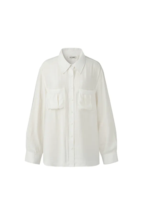 SOFT TWILL POCKET SHIRT [IVORY]