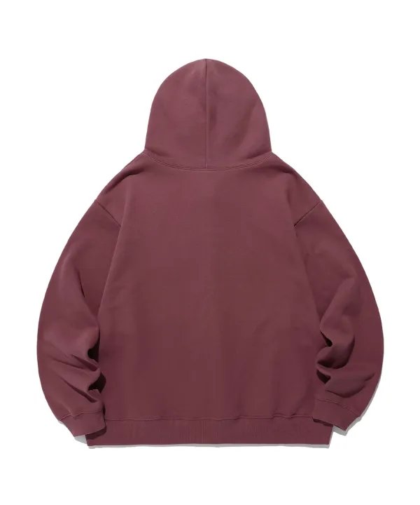 3star logo zip hoodie[burgundy]