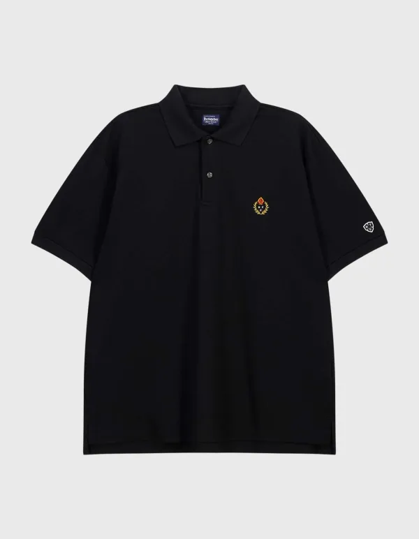 CREST PIQUE SHIRT / Black