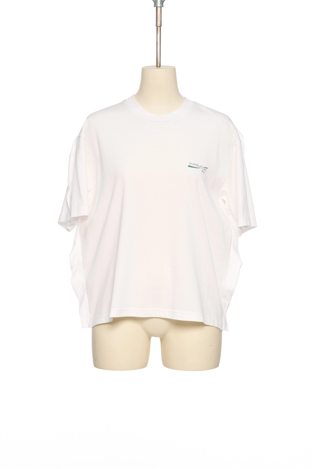 푸쉬버튼 SS26 ZERO WHITE SCARF SEAM COTTON T-SHIRT 상품 이미지 1