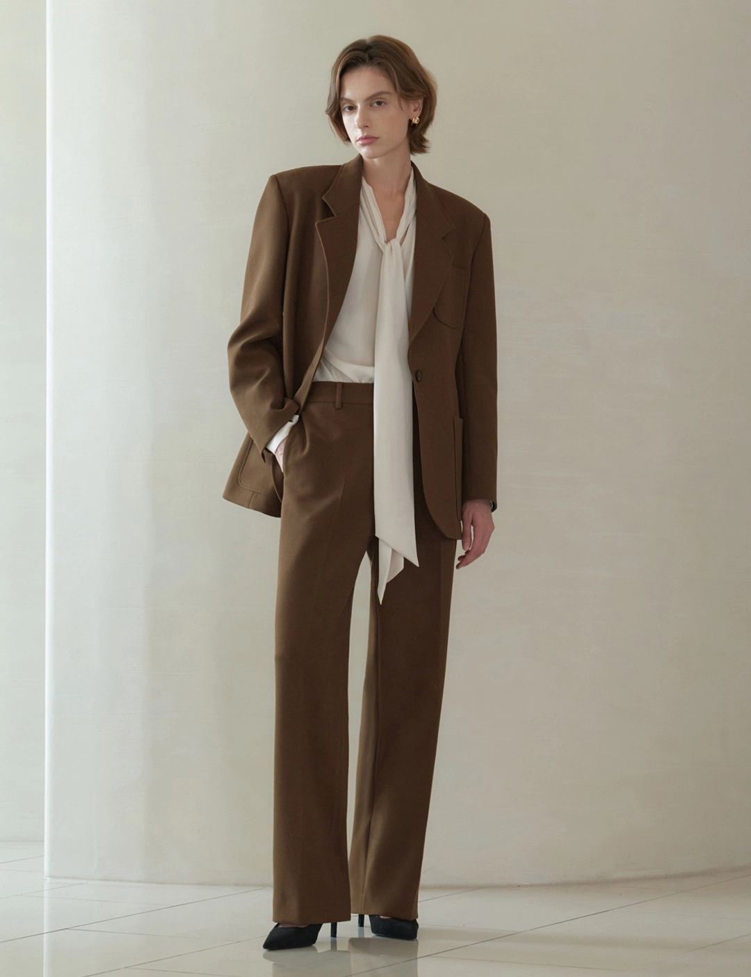 노미나떼 Forte Straight Fit Pants (Brown) 상품 이미지 2