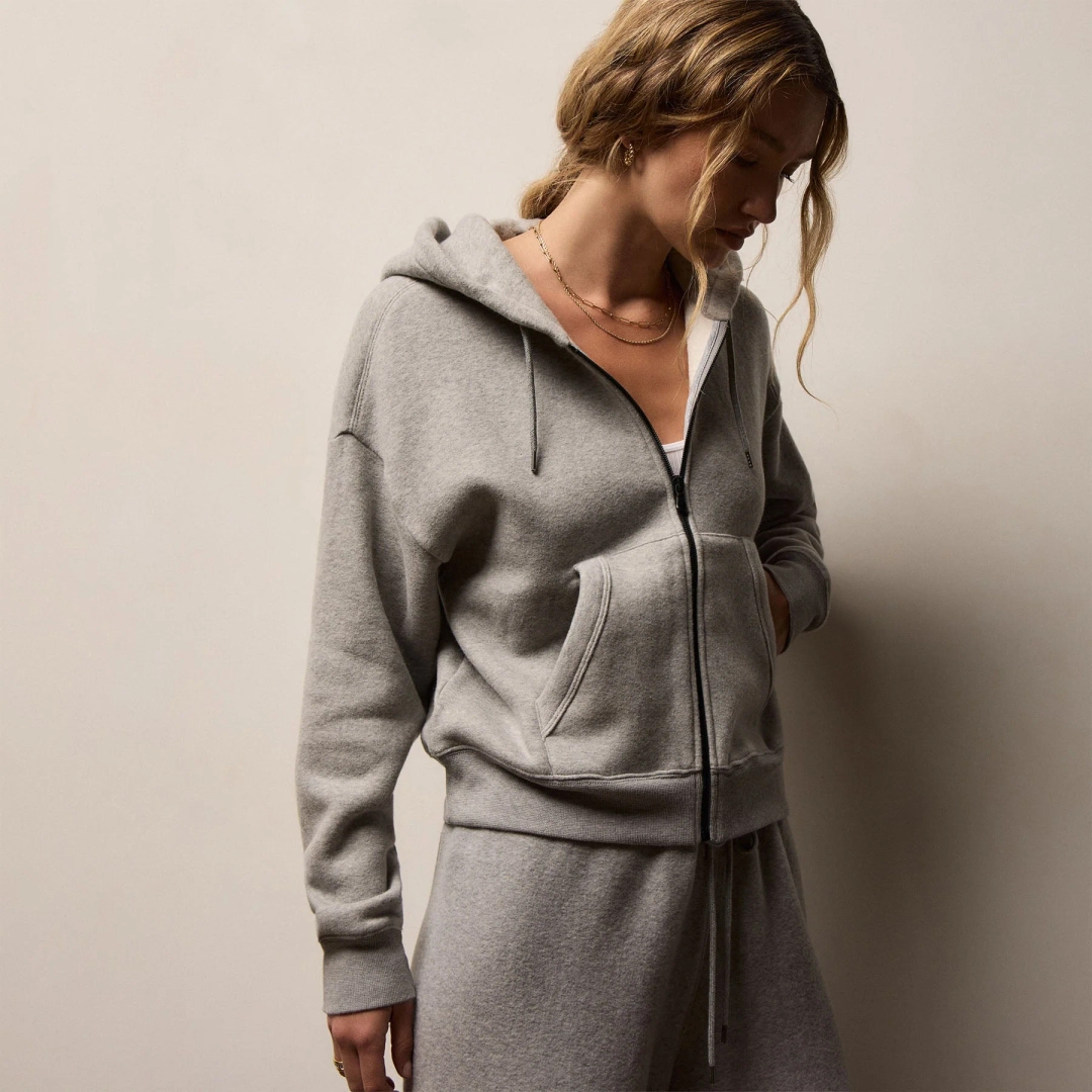 제임스펄스 Cozy Fleece Zip Hoodie - Heather Grey 상품 이미지 1