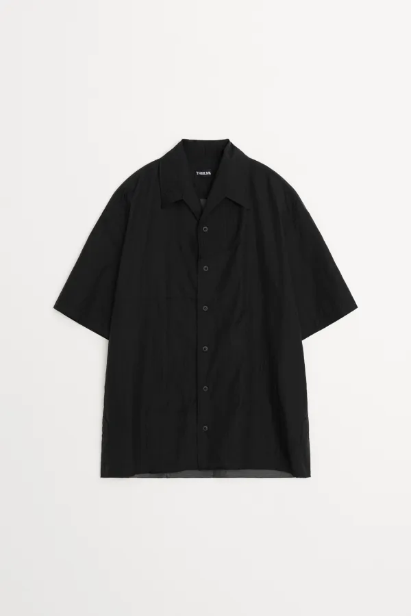 Hina Pintucked Wing Shirt black
