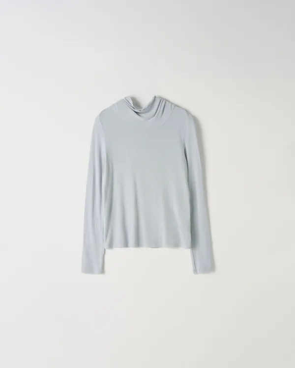 Scarf Neck T-shirt [SKY BLUE]