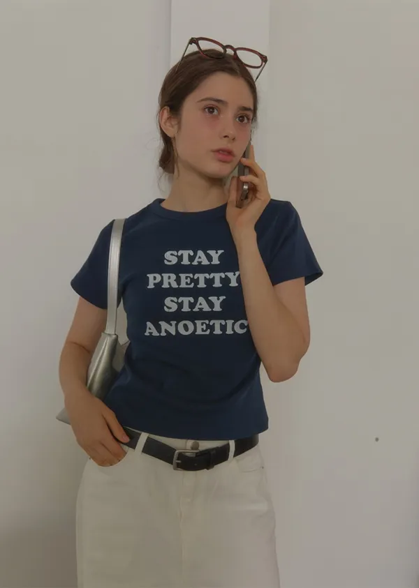 ANC STAY PRETTY T-SHIRT_NAVY