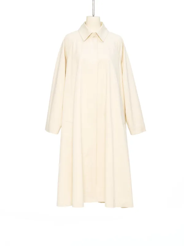 PS26 IVORY FLARE TRENCH COAT