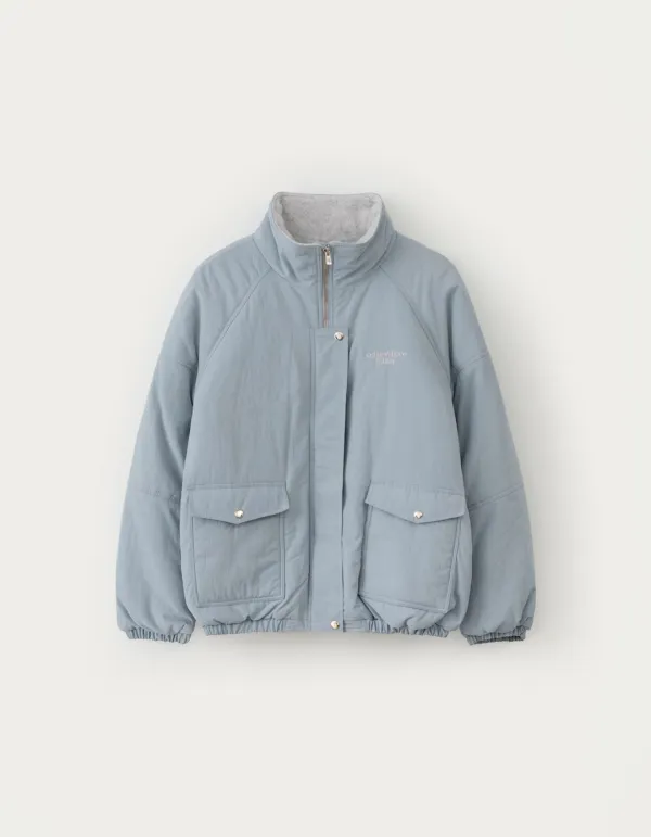 Fleece Over-Fit Padding Jumper - Light Blue