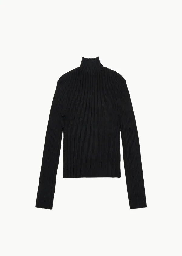 RIBBED HIGH NECK TOP (3COLORS)