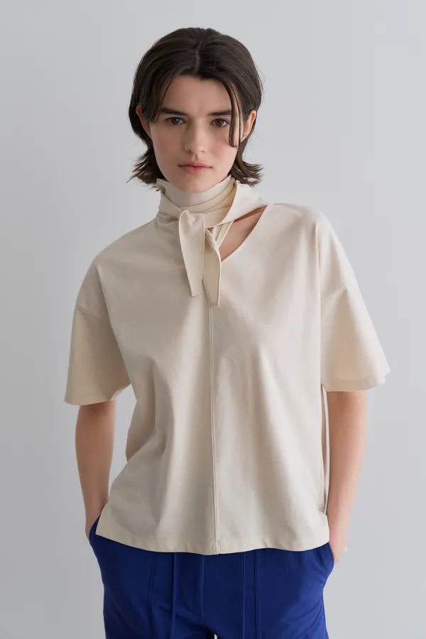 amelia v-neck scarf top_egg