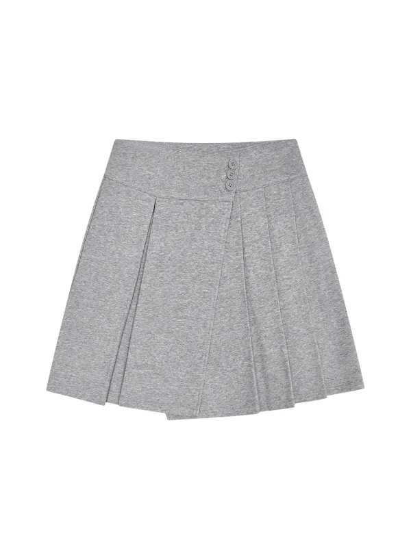 PLEATED SWEATSKIRT [HEATHER GREY]