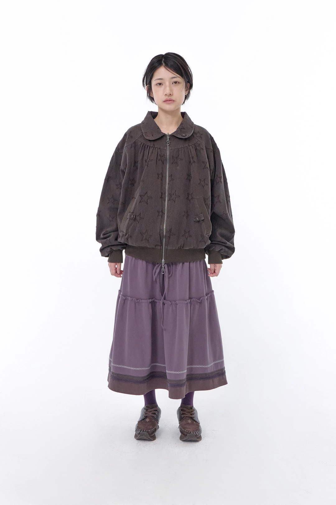 허그유어스킨 2-way string tiered skirt (Purple) 상품 이미지 2