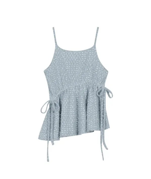 Asymmetry Strap Sleeveless Top [Sky Blue]