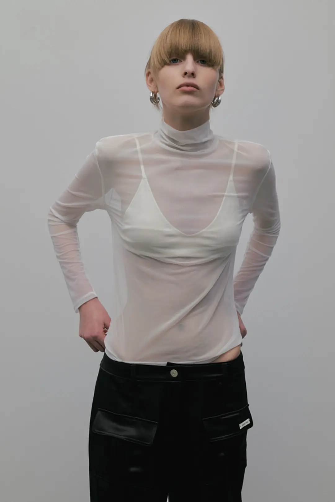오버듀플레어 MESH POLA TOP_WHITE 상품 이미지 2