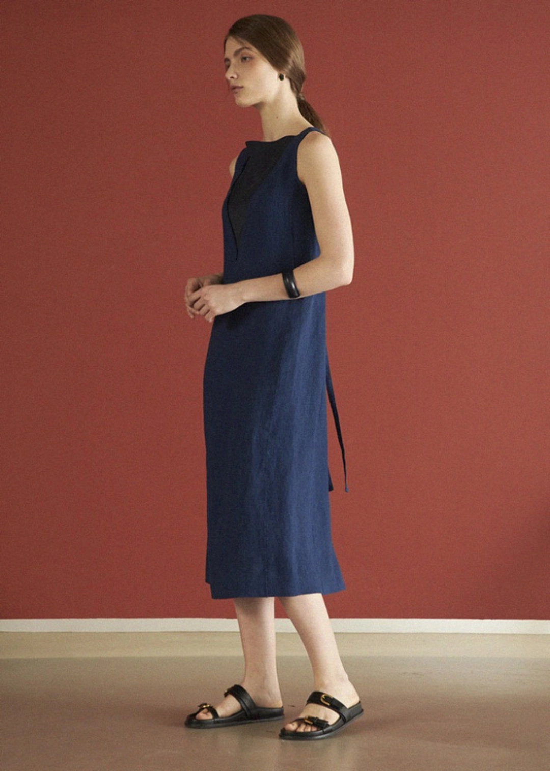 메종드이네스 SLEEVELESS V DRESS_BLUE 상품 이미지 2