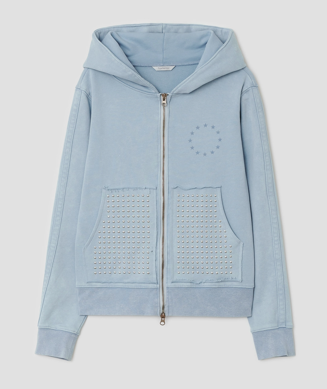 타입서비스 Washed Rhinestone Zip Hoodie [Blue] 상품 이미지 1