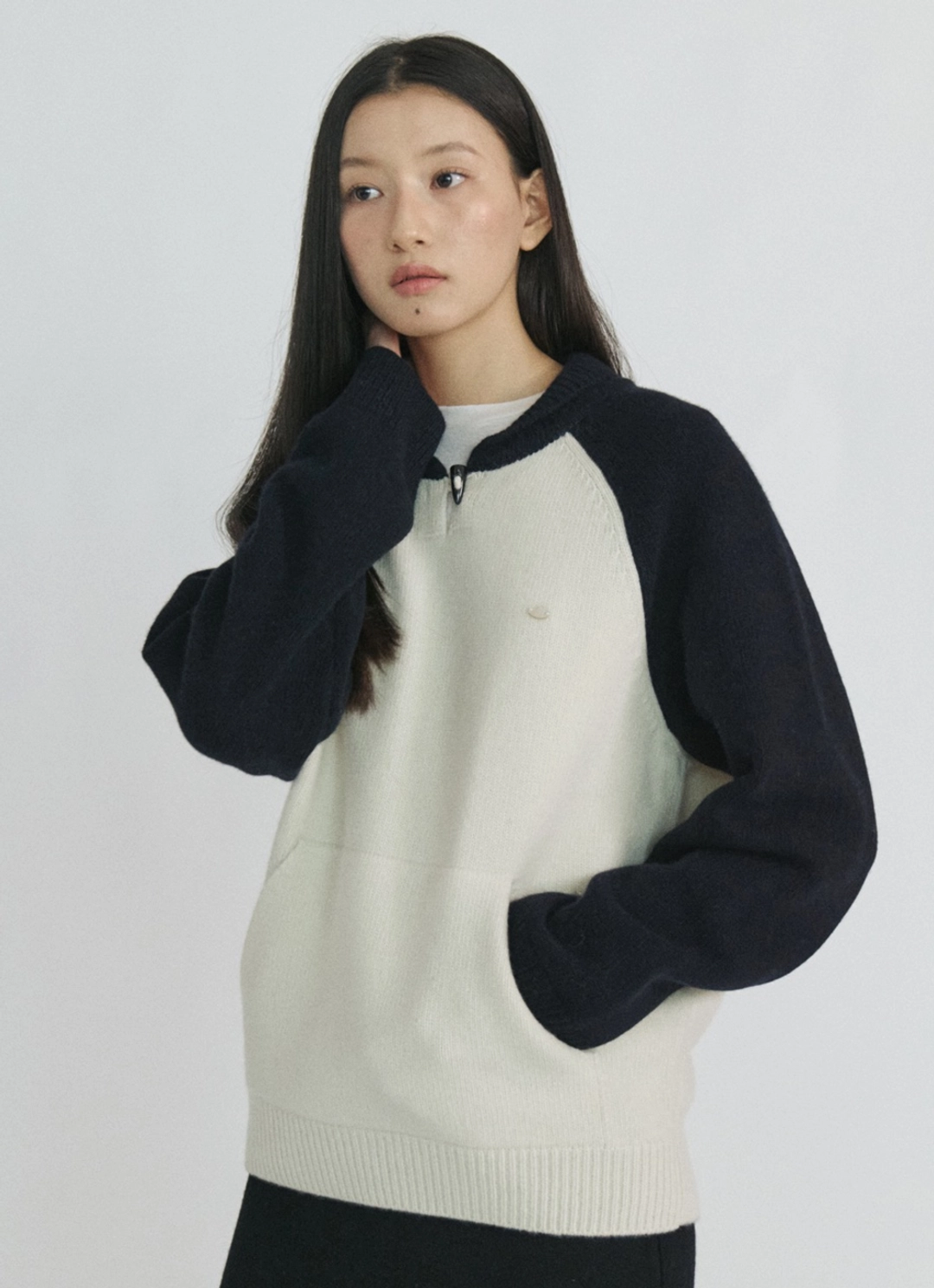 스텝어라운드 Cashmere Shawl Collar Toggle Knit_NAVY 상품 이미지 2