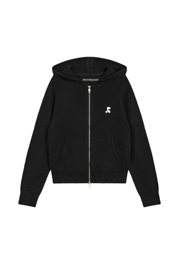 (10/22 예약발송) LOOSE KNIT HOOD ZIP-UP - BLACK