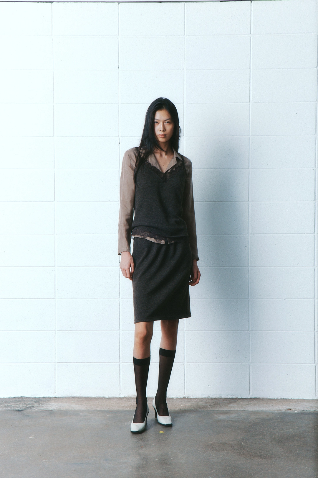 리본빛 Rue Skirt - Gray 상품 이미지 2