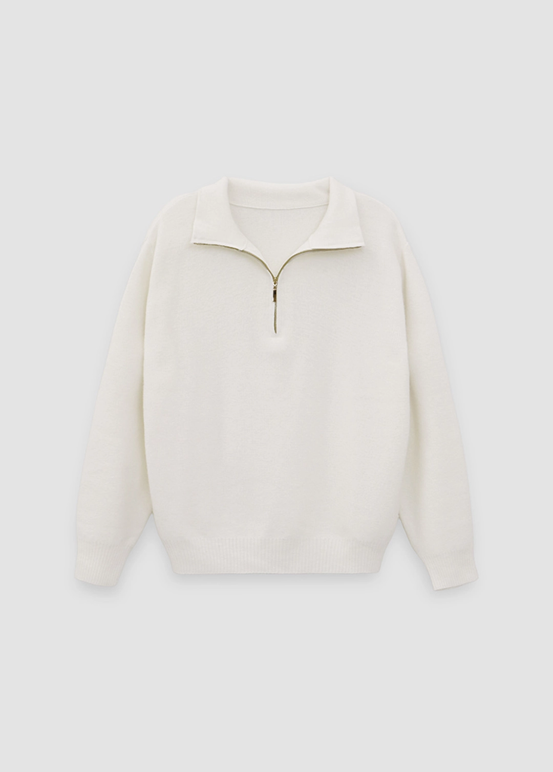 칙스라벨 26FW 엘리아 캐시미어 하프집업 니트 - Ivory 상품 이미지 1