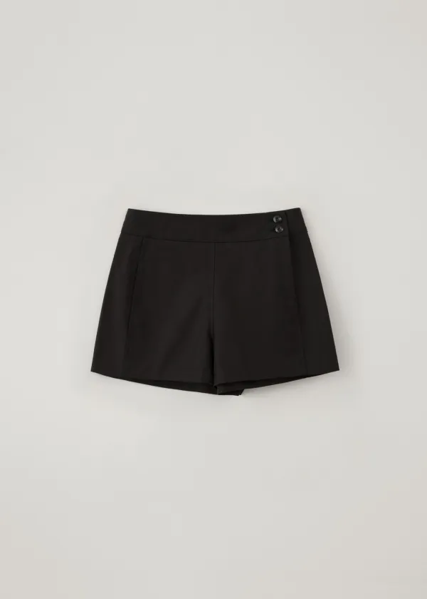 [2nd-reorder] Half Doublin side button pants (black)