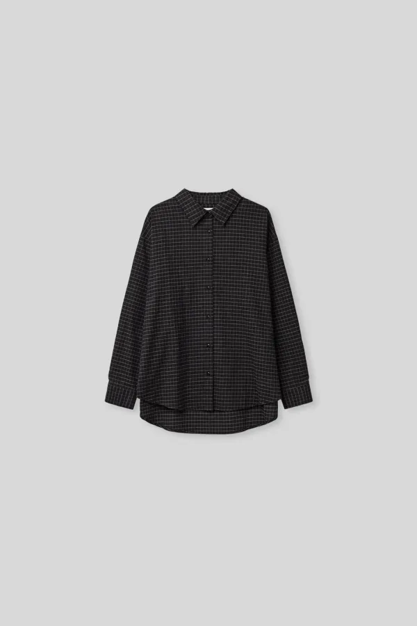 Glen overfit check shirt (mono black)