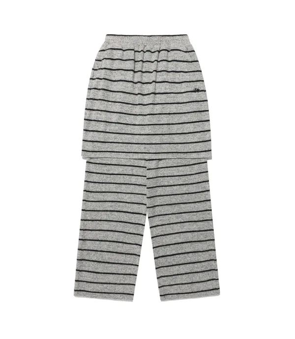 stripe layered skirt pants[grey]