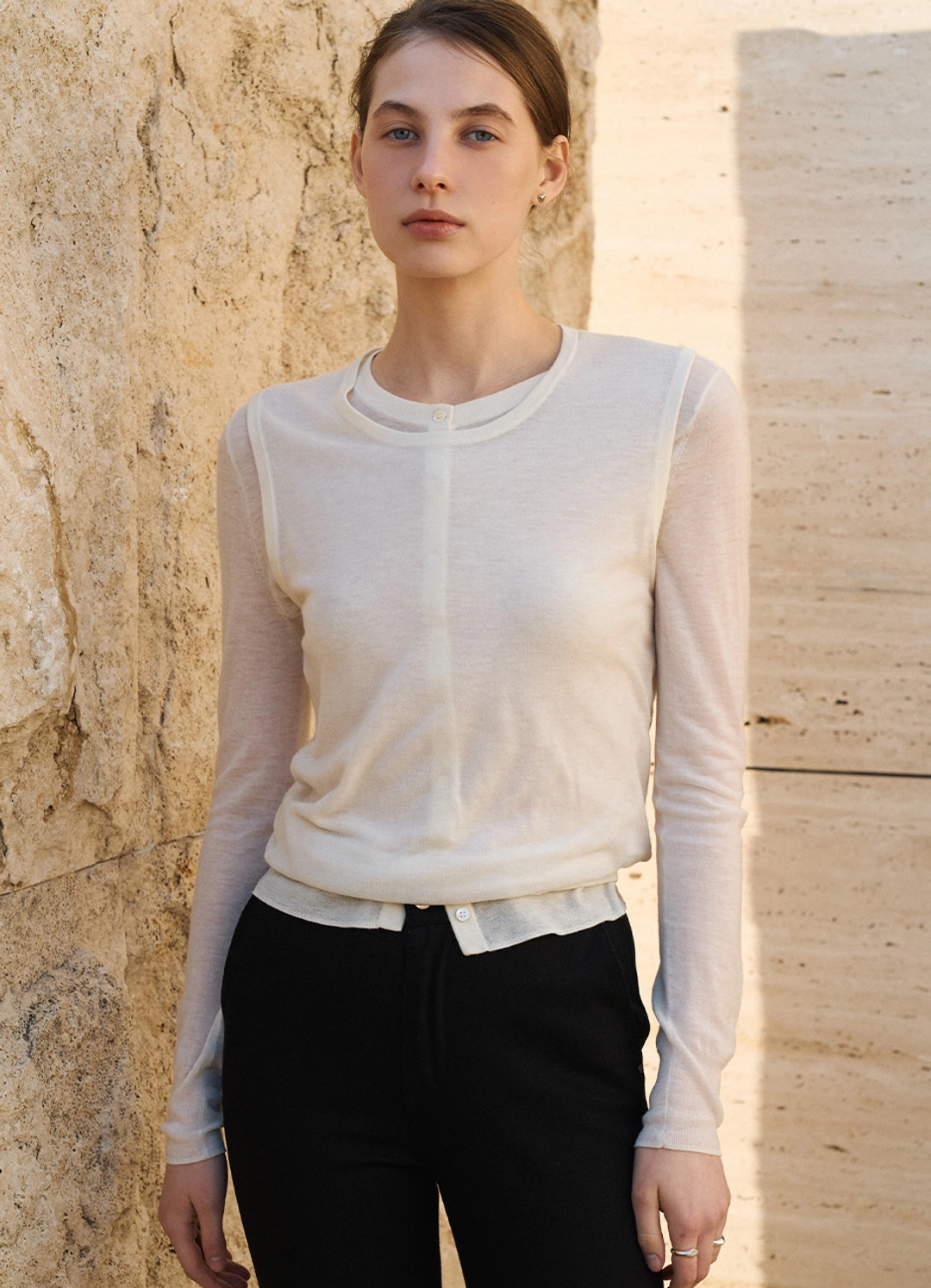 안젤로비안코 Wool 100 Soma Merino Vest 상품 이미지 2