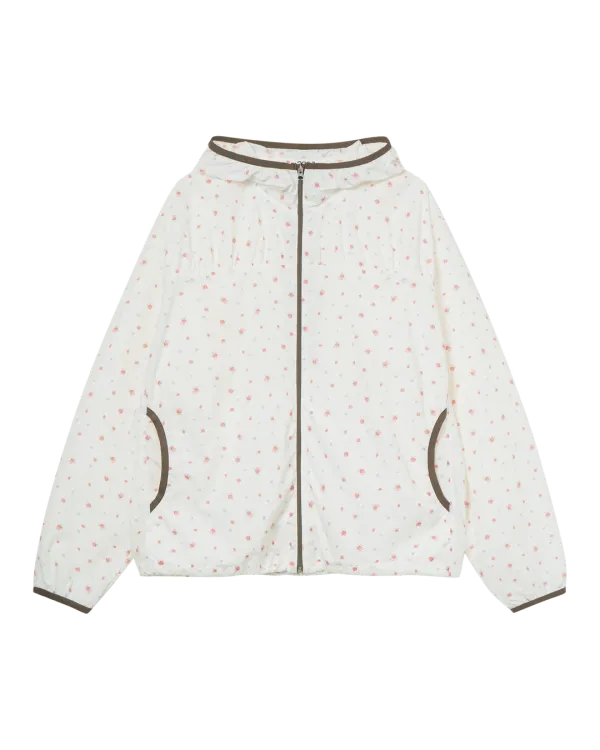 FLOWER WINDBREAKER JACKET [WHITE]