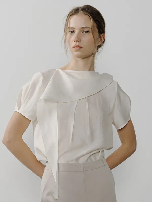 MOUSSE WRINKLE BLOUSE_CREAM