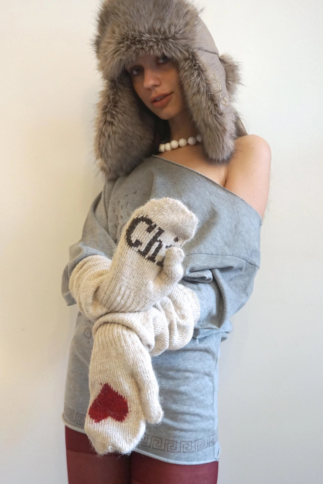 스컬프터 Wool Warmer Gloves Cream 상품 이미지 1