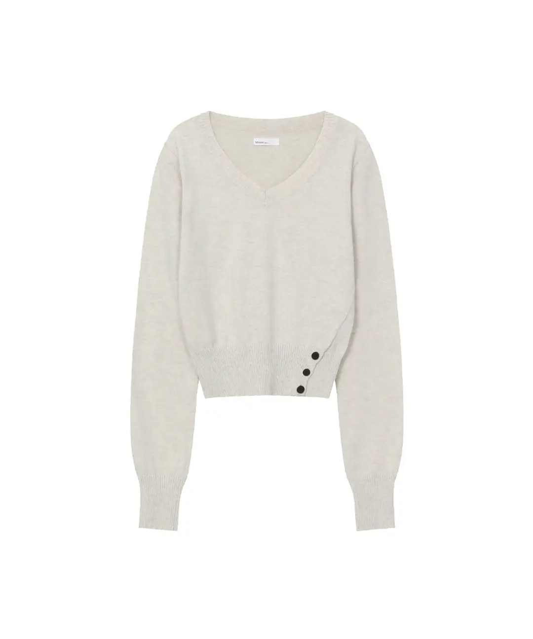미세키서울 Vneck slit button knit OAT GREY 상품 이미지 1