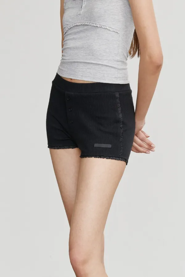 LACE BRIEF SHORTS (BLACK)