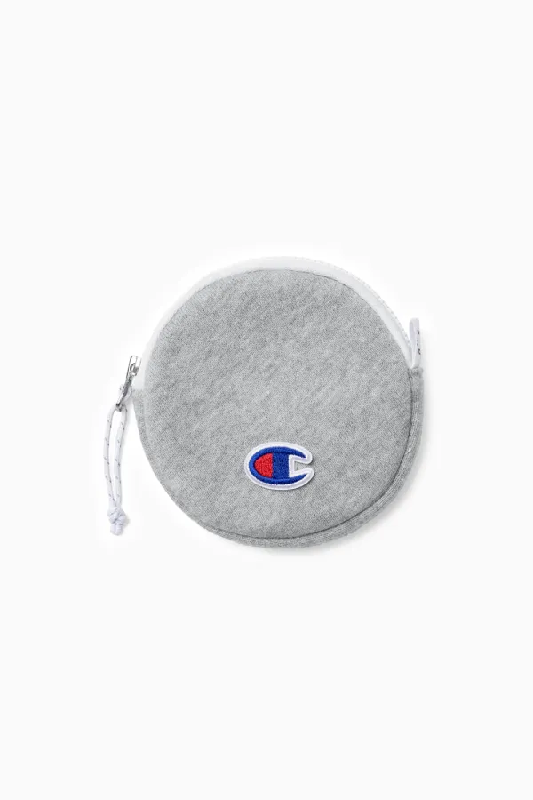 C PATCH LOGO COIN WALLET, MELANGE GRAY