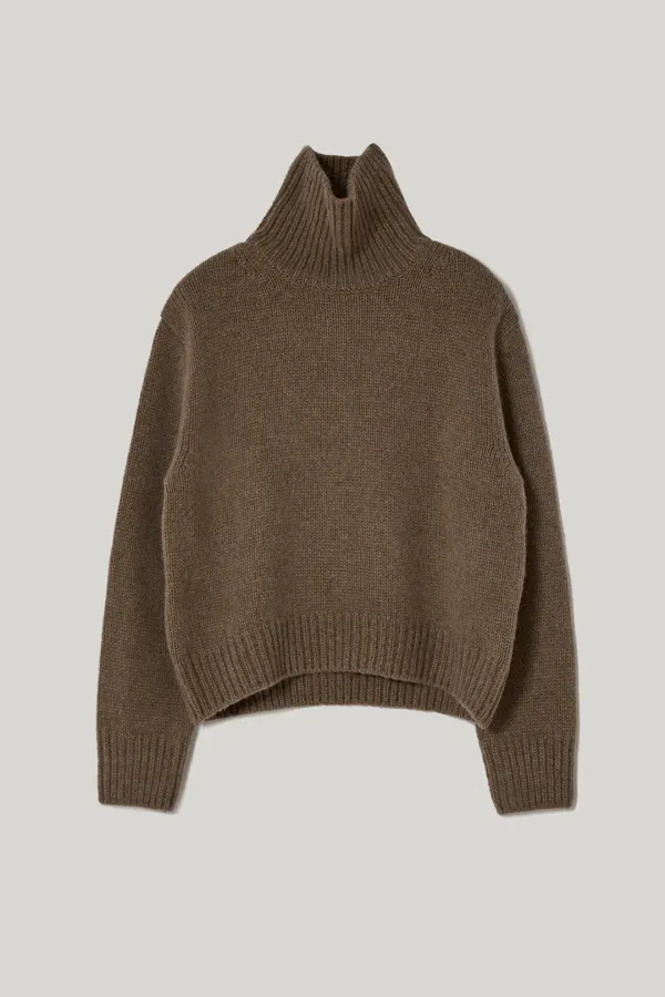 Alpaca turtle neck sweater (Wood)
