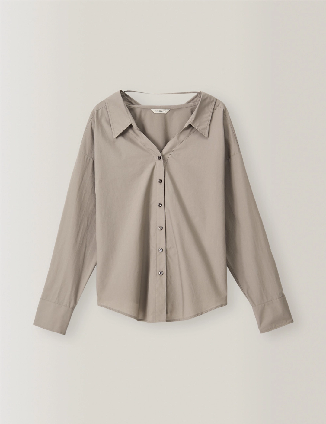 노미나떼 2nd / Muse Open Collar Shirts (Taupe) 상품 이미지 1