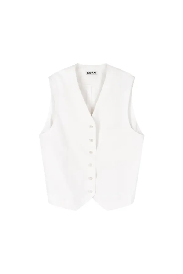 OVER COTTON VEST (WHITE)
