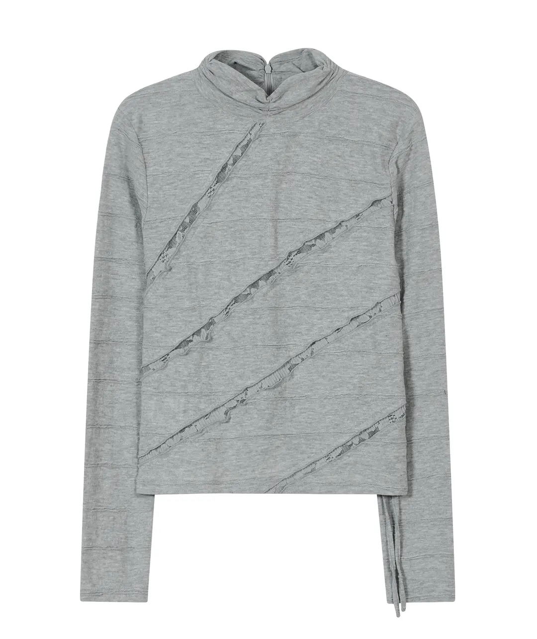 타입서비스 Lettuce Stitch Roll Neck Top [Gray] 상품 이미지 1