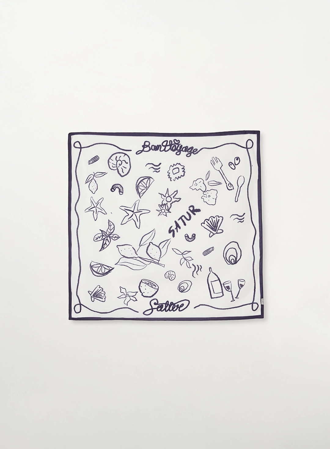 세터 Hand Drawing Graphic Scarf - Navy 상품 이미지 2