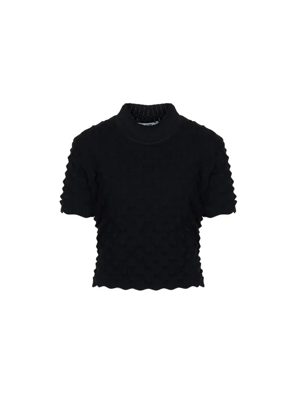 PEAK POINT CROP PULLOVER (BLACK)