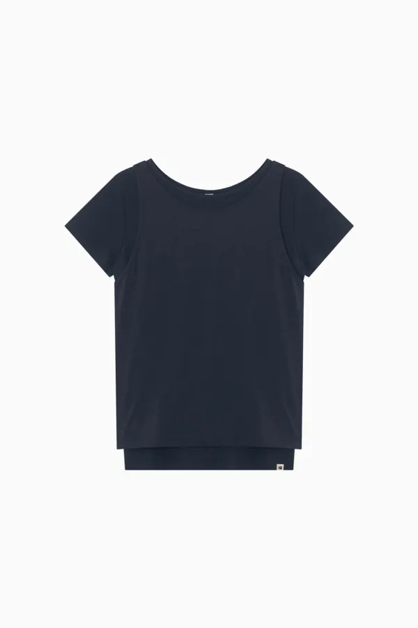 TWO-WAY LAYERED T-SHIRT, NAVY