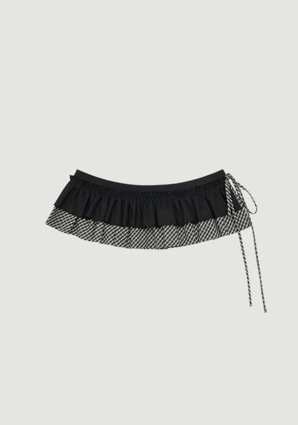 SOLENE CHECK LAYERED SKIRT